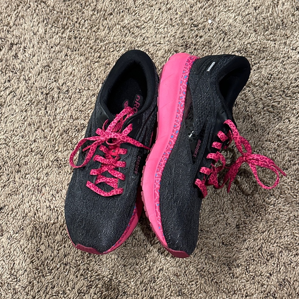 Brooks Black and Pink Athletic Shoes